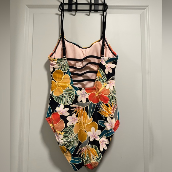 Hurley Floral One Piece Swimsuit - Black, Red, Yellow, Green, Pink - Picture 4 of 5